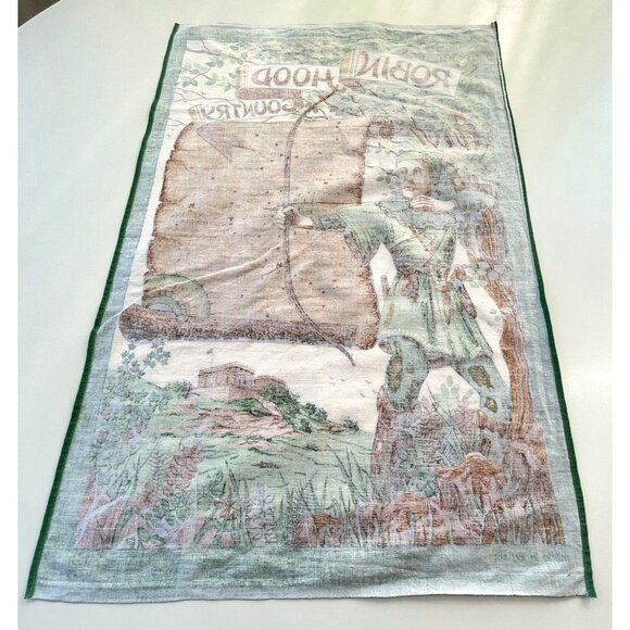 Vintage 60s Robin Hood Country linen tea towel, designed by Clive Mayor - Picture 9 of 10
